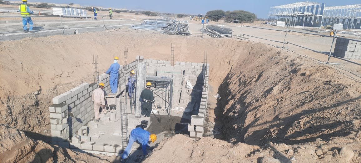 Drain Water Collection Chamber at 100 KW Panel Production Project