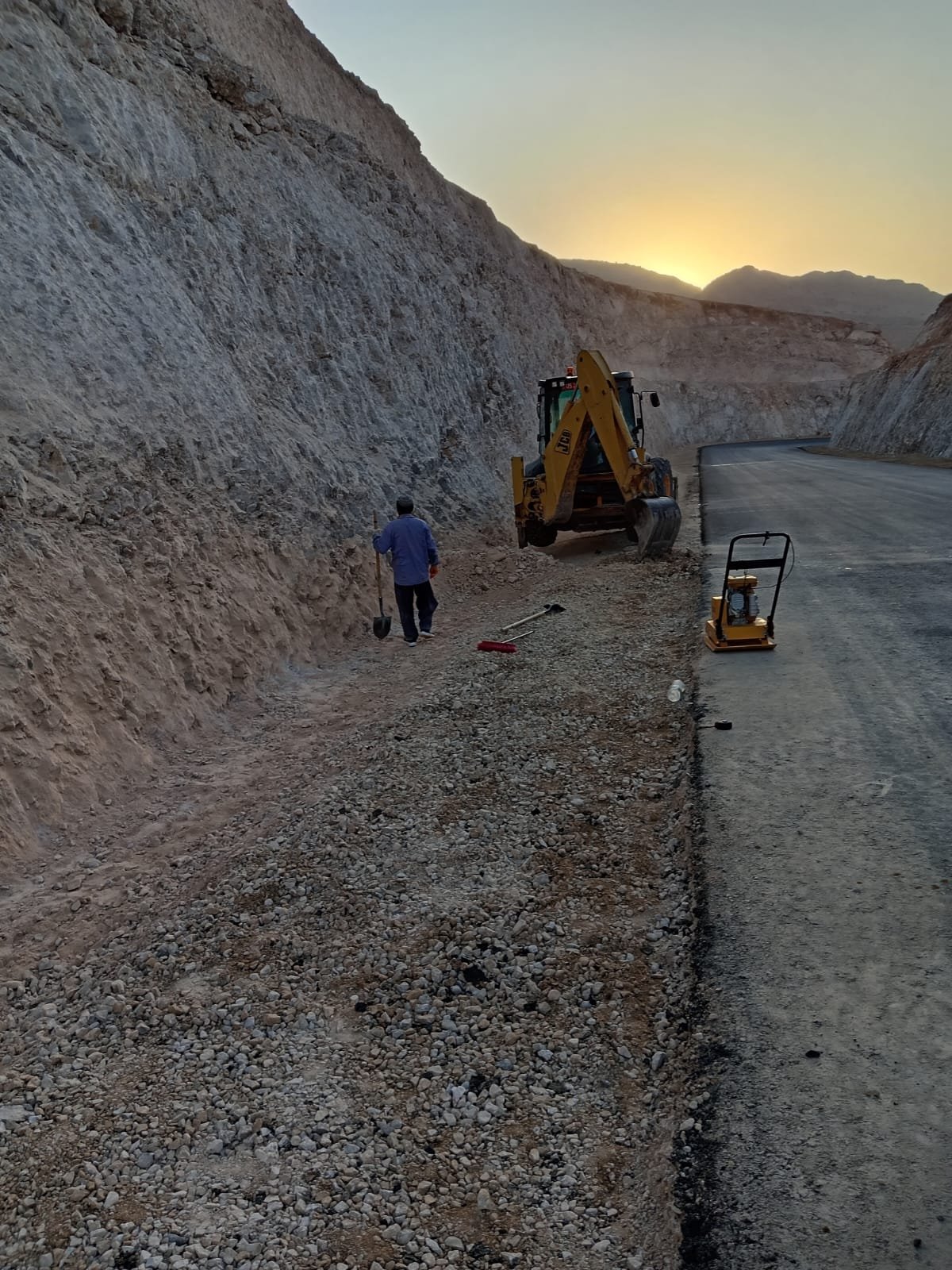 Ongoing Road work Riprap work