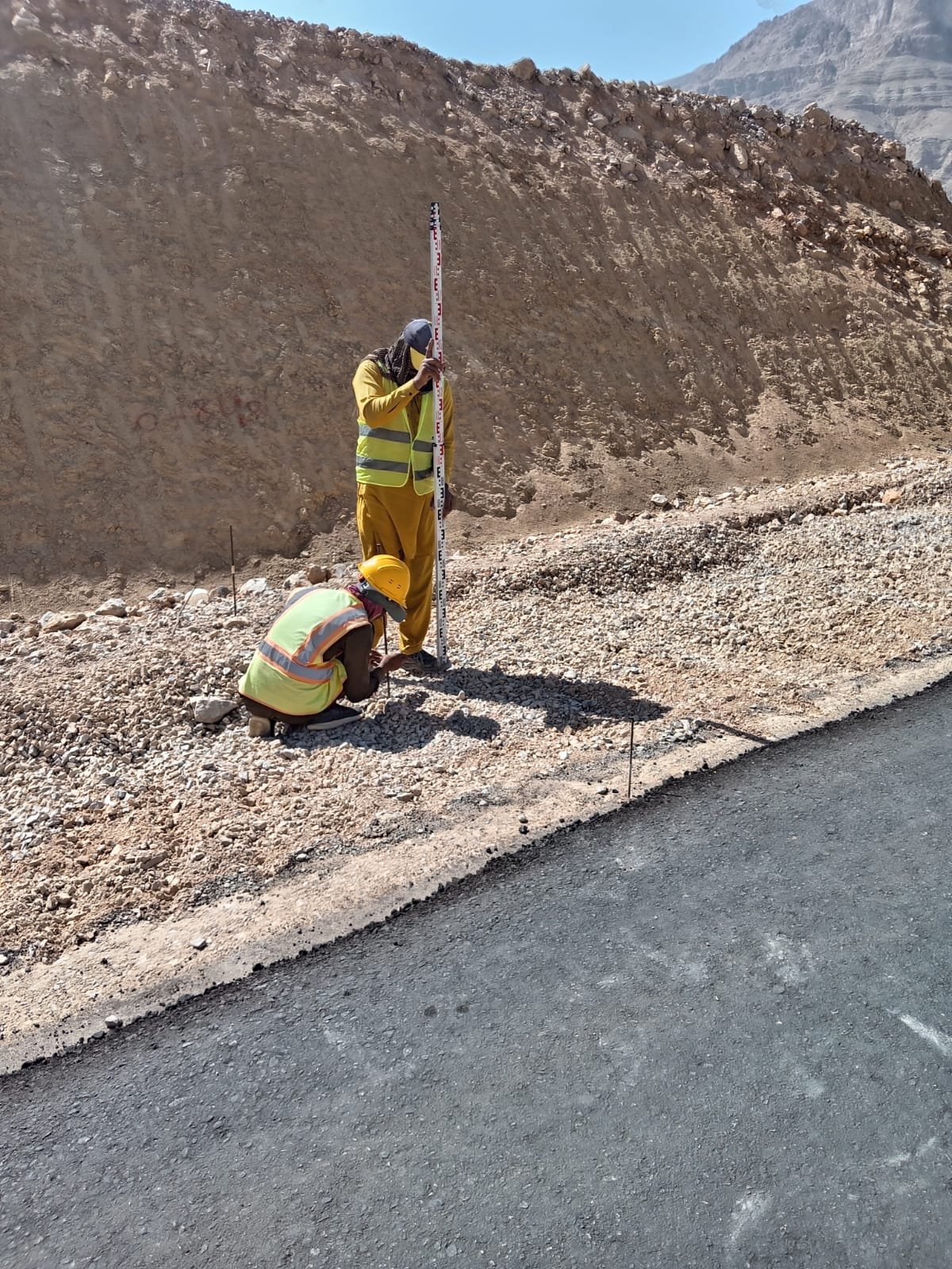 Ongoing Road work Riprap work